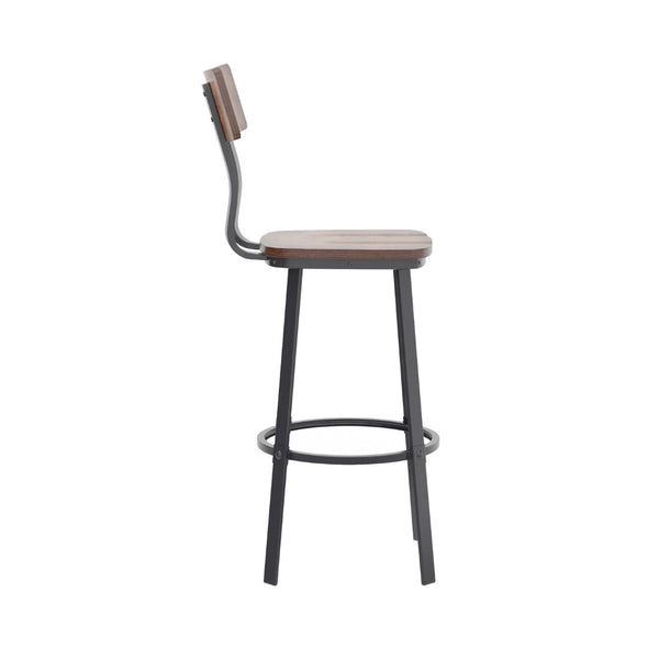 English Elm Flint Series Commercial Grade Barstool with Durable Steel Frame and Comfortable Beechwood Seat Antique Copper XU-DG-60582B-ANTCPR-GG