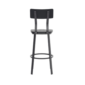 English Elm Flint Series Commercial Grade Barstool with Durable Steel Frame and Comfortable Beechwood Seat Black XU-DG-60582B-BLK-GG