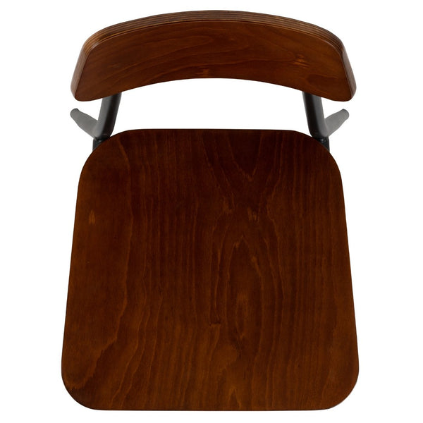 English Elm Lincoln Industrial Barstool with Durable Gunmetal Frame and Cozy Mahogany Seat for Any Space XU-DG-60725B-GG