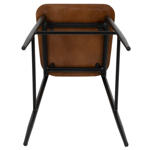 English Elm Lincoln Industrial Barstool with Durable Gunmetal Frame and Cozy Mahogany Seat for Any Space XU-DG-60725B-GG