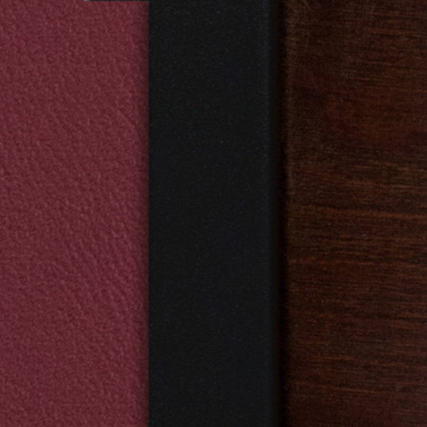 English Elm HERCULES Series Durable Metal Barstool with Comfortable Padded Seat and Elegant Slat Back Design Walnut Wood Back/Burgundy Vinyl Seat/Black Metal Frame XU-DG-6H1B-WAL-BAR-BURV-GG