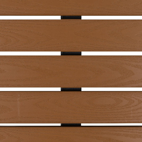 English Elm Lark Outdoor Bistro Dining Table with Durable Faux Wood Slats for Stylish Patio Gatherings Teak 30" Square XU-DG-HW1045-GG