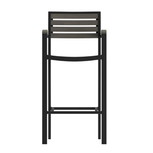 English Elm Lark Commercial Bar Height Stool with Arms – Stylish All-Weather Seating for Indoor and Outdoor Use Gray Wash XU-DG-HW6036B-ARM-GY-GG
