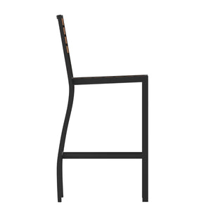 English Elm Lark Commercial Grade Bar Height Stool for Indoor & Outdoor Use, Durable All-Weather Seating Solution Teak XU-DG-HW6036B-GG