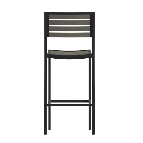 English Elm Lark Commercial Grade Bar Height Stool for Indoor & Outdoor Use, Durable All-Weather Seating Solution Gray Wash XU-DG-HW6036B-GY-GG