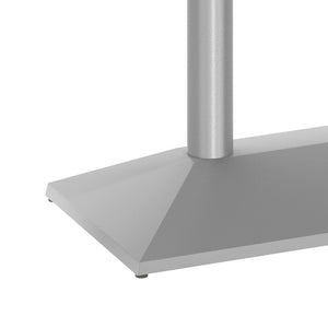 English Elm Palis 27"W x 15"D Heavy-Duty Indoor/Outdoor Table Base for 30" x 48" Tops - Commercial Grade Stability Silver XU-DG-TB002-OUT-SLV-GG