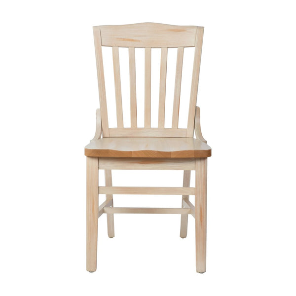 English Elm HERCULES School House Back Restaurant Chair - Durable Wood Design for Stylish Dining Spaces Antique White XU-DG-W0006-ANTWHT-GG