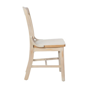 English Elm HERCULES School House Back Restaurant Chair - Durable Wood Design for Stylish Dining Spaces Antique White XU-DG-W0006-ANTWHT-GG