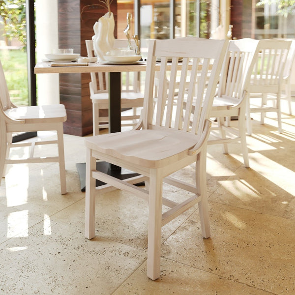 English Elm HERCULES School House Back Restaurant Chair - Durable Wood Design for Stylish Dining Spaces Antique White XU-DG-W0006-ANTWHT-GG