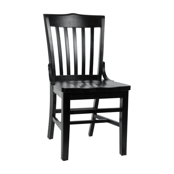 English Elm HERCULES School House Back Restaurant Chair - Durable Wood Design for Stylish Dining Spaces Black XU-DG-W0006-BLK-GG
