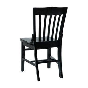 English Elm HERCULES School House Back Restaurant Chair - Durable Wood Design for Stylish Dining Spaces Black XU-DG-W0006-BLK-GG