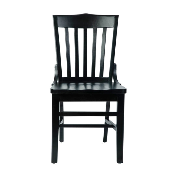 English Elm HERCULES School House Back Restaurant Chair - Durable Wood Design for Stylish Dining Spaces Black XU-DG-W0006-BLK-GG