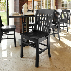 English Elm HERCULES School House Back Restaurant Chair - Durable Wood Design for Stylish Dining Spaces Black XU-DG-W0006-BLK-GG