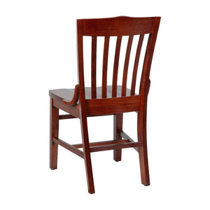 English Elm HERCULES School House Back Restaurant Chair - Durable Wood Design for Stylish Dining Spaces Mahogany XU-DG-W0006-MAH-GG