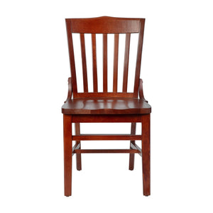 English Elm HERCULES School House Back Restaurant Chair - Durable Wood Design for Stylish Dining Spaces Mahogany XU-DG-W0006-MAH-GG