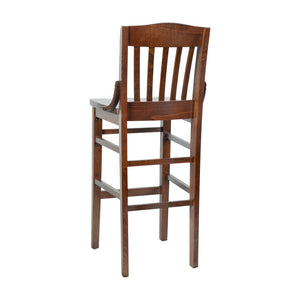 English Elm HERCULES School House Back Wood Barstool – Timeless Design for Restaurants, Bars, and Homes Walnut XU-DG-W0006BAR-WAL-GG