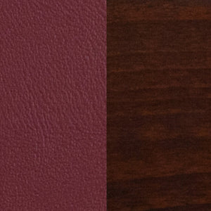 English Elm Lacey Series Elegant Solid Back Barstool - Durable Mahogany Frame for Restaurants and Homes Burgundy Vinyl Seat/Walnut Wood Frame XU-DG-W0094BAR-WAL-BURV-GG