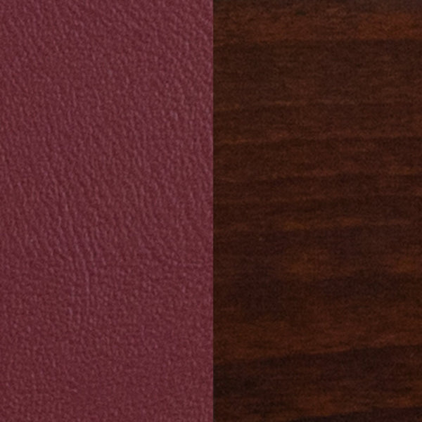 English Elm Lacey Series Elegant Solid Back Barstool - Durable Mahogany Frame for Restaurants and Homes Burgundy Vinyl Seat/Walnut Wood Frame XU-DG-W0094BAR-WAL-BURV-GG