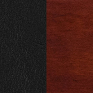 English Elm Darby Series Slat-Back Barstool - Elegant Mahogany Finish with Padded Comfort for Dining Spaces Black Vinyl Seat/Mahogany Wood Frame XU-DG-W0108BBAR-MAH-BLKV-GG