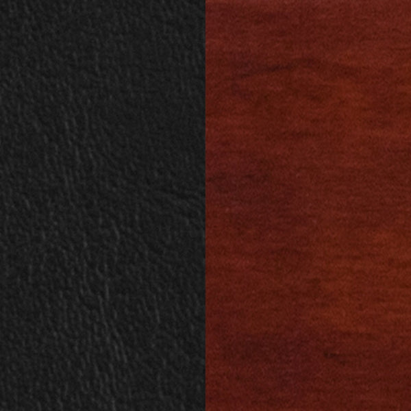 English Elm Darby Series Slat-Back Barstool - Elegant Mahogany Finish with Padded Comfort for Dining Spaces Black Vinyl Seat/Mahogany Wood Frame XU-DG-W0108BBAR-MAH-BLKV-GG