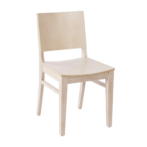 English Elm Naples Solid Wood Dining Chair - Commercial Grade Comfort with Curved Backrest for Elegant Spaces Antique White XU-DG-W0305-ANTWHT-GG