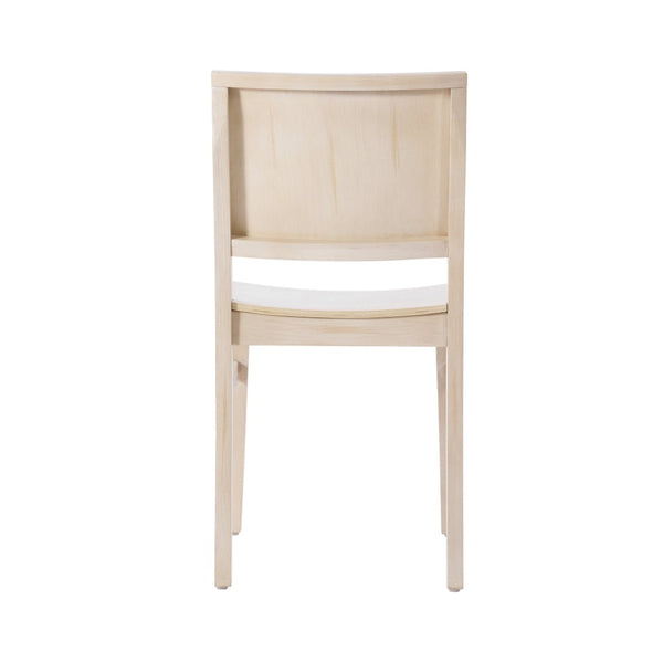 English Elm Naples Solid Wood Dining Chair - Commercial Grade Comfort with Curved Backrest for Elegant Spaces Antique White XU-DG-W0305-ANTWHT-GG