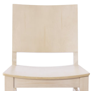 English Elm Naples Solid Wood Dining Chair - Commercial Grade Comfort with Curved Backrest for Elegant Spaces Antique White XU-DG-W0305-ANTWHT-GG