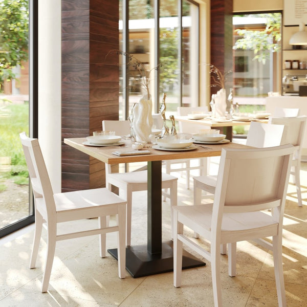 English Elm Naples Solid Wood Dining Chair - Commercial Grade Comfort with Curved Backrest for Elegant Spaces Antique White XU-DG-W0305-ANTWHT-GG