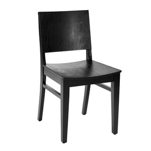 English Elm Naples Solid Wood Dining Chair - Commercial Grade Comfort with Curved Backrest for Elegant Spaces Black XU-DG-W0305-BLK-GG