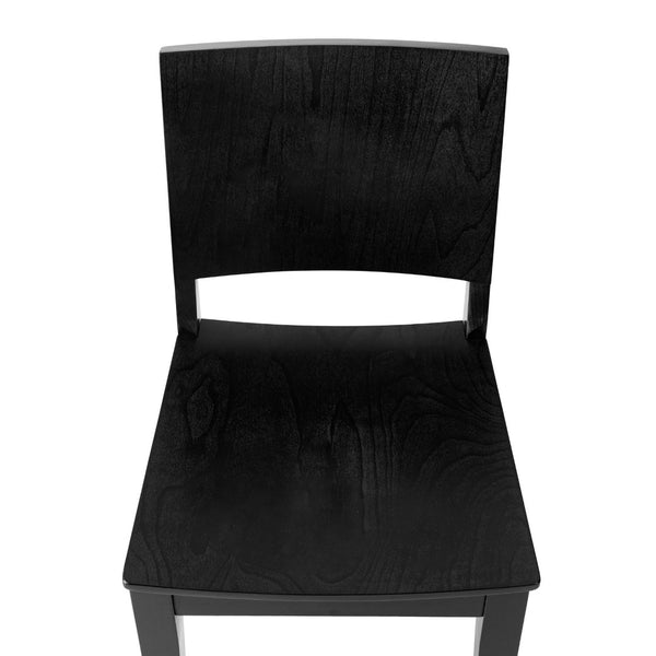 English Elm Naples Solid Wood Dining Chair - Commercial Grade Comfort with Curved Backrest for Elegant Spaces Black XU-DG-W0305-BLK-GG