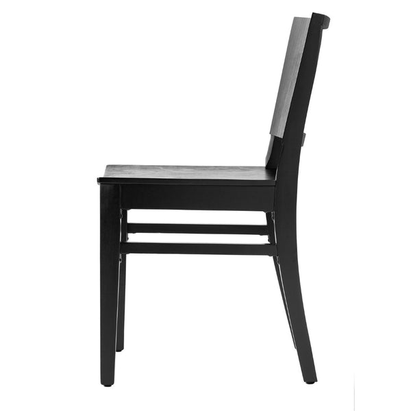 English Elm Naples Solid Wood Dining Chair - Commercial Grade Comfort with Curved Backrest for Elegant Spaces Black XU-DG-W0305-BLK-GG