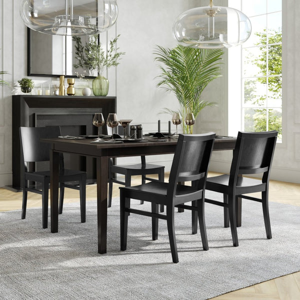 English Elm Naples Solid Wood Dining Chair - Commercial Grade Comfort with Curved Backrest for Elegant Spaces Black XU-DG-W0305-BLK-GG