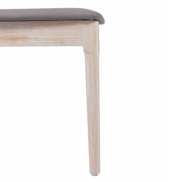 English Elm Chester Commercial-Grade Solid Wood Dining Chair with Curved Backrest for Classic Dining Elegance Brown Vinyl Seat/Antique White Wood Frame XU-DG-W0359-ANTWHT-GG