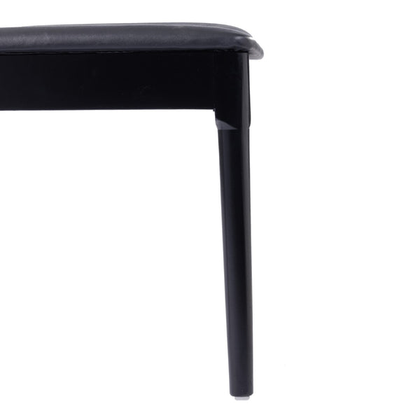 English Elm Chester Commercial-Grade Solid Wood Dining Chair with Curved Backrest for Classic Dining Elegance Black Vinyl Seat/Black Wood Frame XU-DG-W0359-BLK-GG