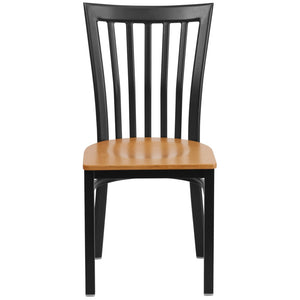 English Elm HERCULES Classic Heavy-Duty Metal School House Chair for Dining, Café, and Restaurant Use Natural Wood Seat/Black Metal Frame XU-DG6Q4BSCH-NATW-GG