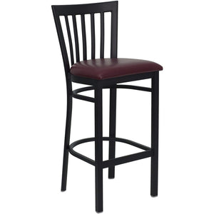English Elm HERCULES Series Durable Metal Barstool with Comfortable Padded Seat for Restaurants and Home Use Burgundy Vinyl Seat/Black Metal Frame XU-DG6R8BSCH-BAR-BURV-GG