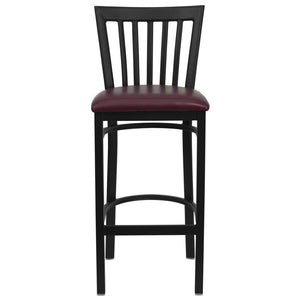 English Elm HERCULES Series Durable Metal Barstool with Comfortable Padded Seat for Restaurants and Home Use Burgundy Vinyl Seat/Black Metal Frame XU-DG6R8BSCH-BAR-BURV-GG