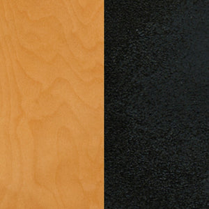 English Elm HERCULES Series Two-Slat Ladder Back Metal Barstool - Durable, Comfortable & Easy to Clean Design Natural Wood Seat/Black Metal Frame XU-DG6R9BLAD-BAR-NATW-GG