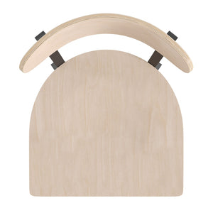 English Elm Wright Commercial Dining Chair - Durable Steel Frame, Comfortable Vinyl Seat, Modern Boomerang Design Natural Birch XU-DG6V5B-NAT-GG