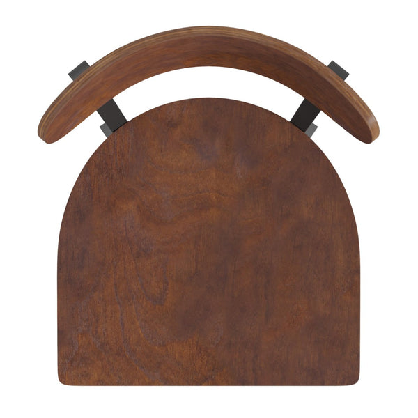 English Elm Wright Commercial Dining Chair - Durable Steel Frame, Comfortable Vinyl Seat, Modern Boomerang Design Walnut XU-DG6V5B-WAL-GG