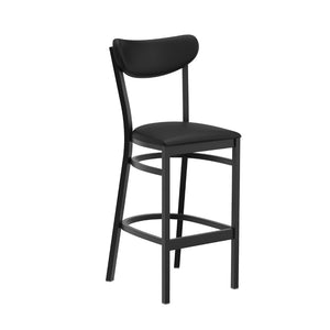 English Elm Wright Commercial Barstool - 500 LB Capacity, Sleek Black Steel Frame & Cushioned Vinyl Seat for Comfort XU-DG6V6BKV-BK-GG