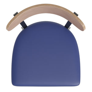 English Elm Wright Commercial Barstool - Heavy-Duty Steel Frame, Comfortable Vinyl Seat, Ideal for Bars & Cafes Natural Birch Wood Back/Blue Vinyl Seat XU-DG6V6BLV-NAT-GG