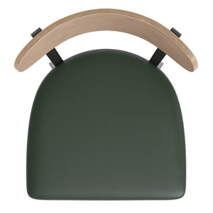 English Elm Wright Commercial Barstool - Heavy-Duty Steel Frame, Comfortable Vinyl Seat, Ideal for Bars & Cafes Natural Birch Wood Back/Green Vinyl Seat XU-DG6V6GNV-NAT-GG