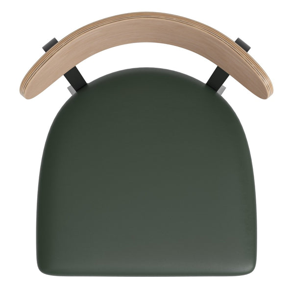 English Elm Wright Commercial Barstool - Heavy-Duty Steel Frame, Comfortable Vinyl Seat, Ideal for Bars & Cafes Natural Birch Wood Back/Green Vinyl Seat XU-DG6V6GNV-NAT-GG