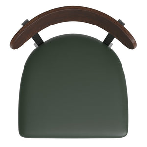 English Elm Wright Commercial Barstool - Heavy-Duty Steel Frame, Comfortable Vinyl Seat, Ideal for Bars & Cafes Walnut Wood Back/Green Vinyl Seat XU-DG6V6GNV-WAL-GG