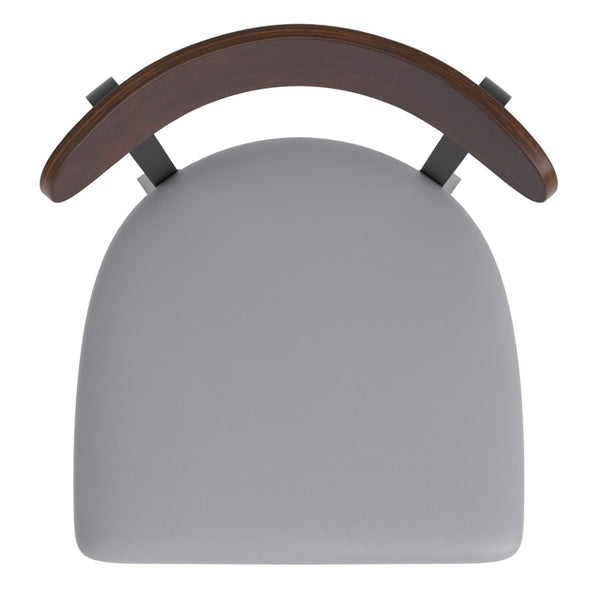 English Elm Wright Commercial Barstool - Heavy-Duty Steel Frame, Comfortable Vinyl Seat, Ideal for Bars & Cafes Walnut Wood Back/Gray Vinyl Seat XU-DG6V6GYV-WAL-GG