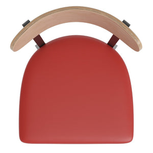 English Elm Wright Commercial Barstool - Heavy-Duty Steel Frame, Comfortable Vinyl Seat, Ideal for Bars & Cafes Natural Birch Wood Back/Red Vinyl Seat XU-DG6V6RDV-NAT-GG