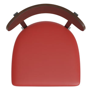 English Elm Wright Commercial Barstool - Heavy-Duty Steel Frame, Comfortable Vinyl Seat, Ideal for Bars & Cafes Walnut Wood Back/Red Vinyl Seat XU-DG6V6RDV-WAL-GG