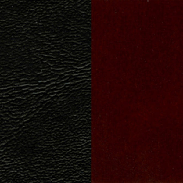 English Elm HERCULES Series Ladder Back Barstool - Elegant Cherry Wood Design with Comfortable Padded Seat Black Vinyl Seat/Mahogany Wood Frame XU-DGW0005BARLAD-MAH-BLKV-GG