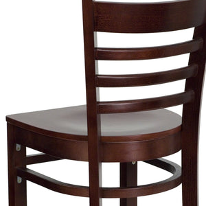 English Elm HERCULES Series Ladder Back Barstool - Elegant Cherry Wood Design with Comfortable Padded Seat Mahogany Wood Seat/Mahogany Wood Frame XU-DGW0005BARLAD-MAH-GG